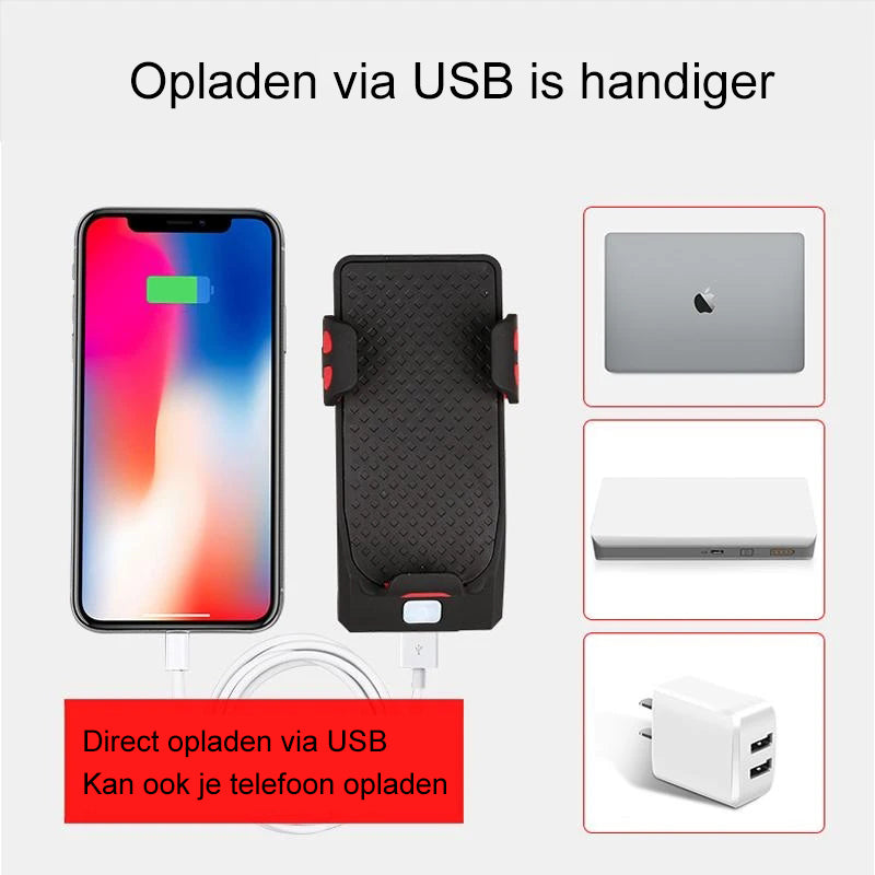 Mobiele Telefoonbeugel Met Fietsverlichting