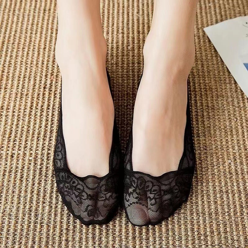 【3 paar】 Kanten No Show-voeringsokken voor dames