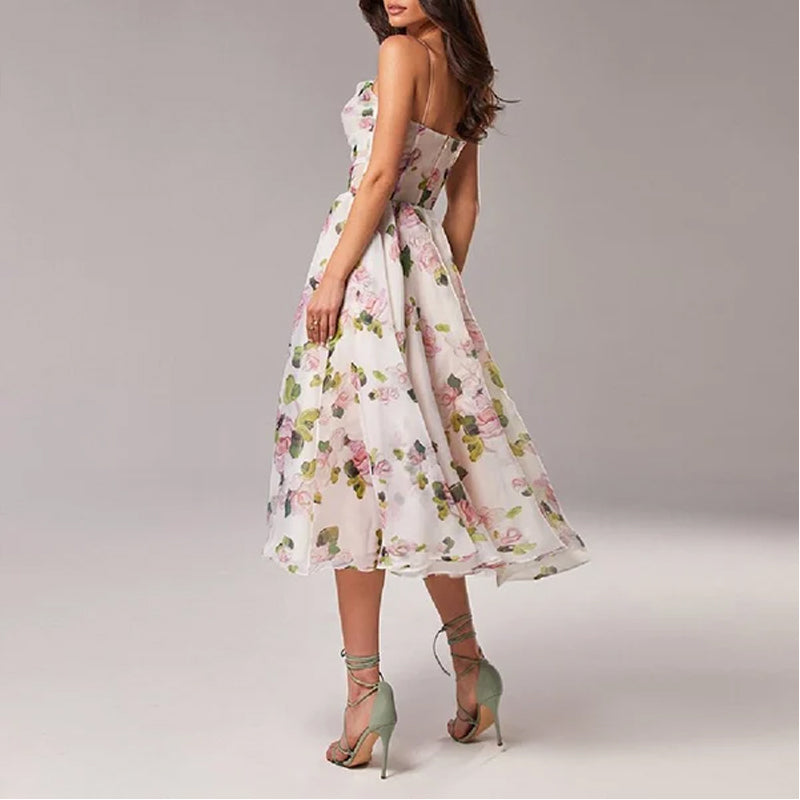 Mouwloze jurk zonder mouwen met print