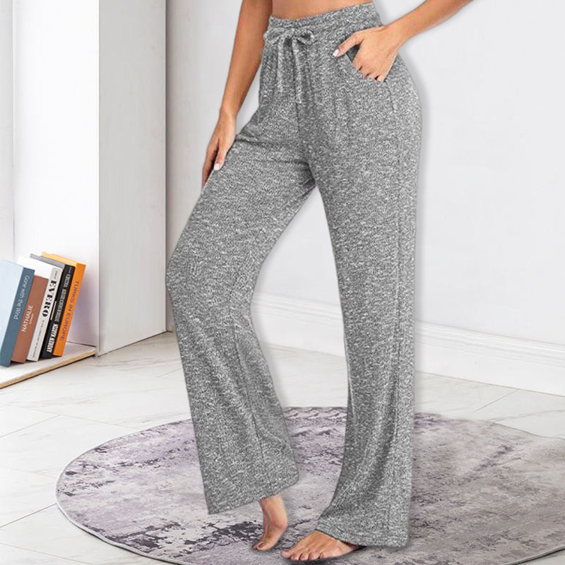 Casual broek met wijde pijpen