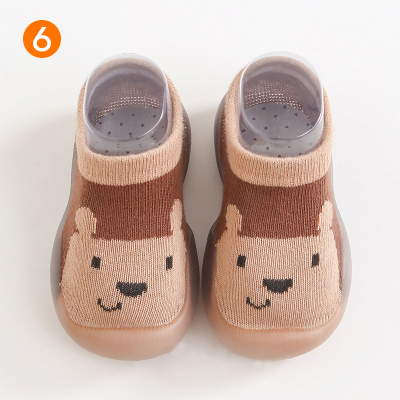Antislip babyslofjes met dierenpatroon