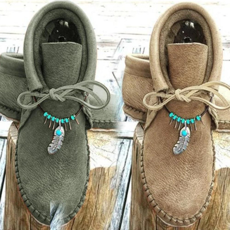 Ronde laarzen met platte hak