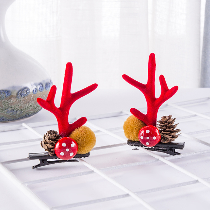 Kerstmis Nieuw gewei pluche haarspelden