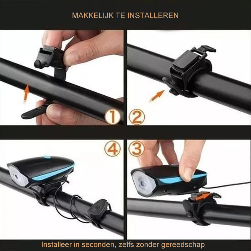 Fiets USB-oplaadhoorn voorlicht