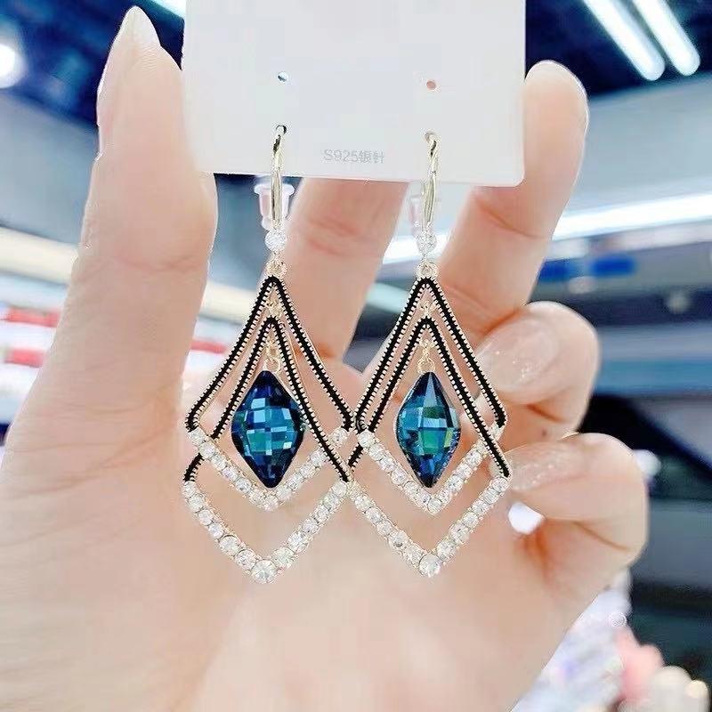 Square Rhombus Hoop Earrings for Women