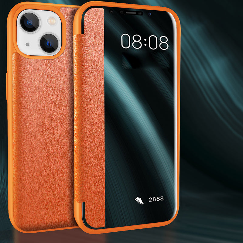 Business Series View Window Flip Folio lederen hoes