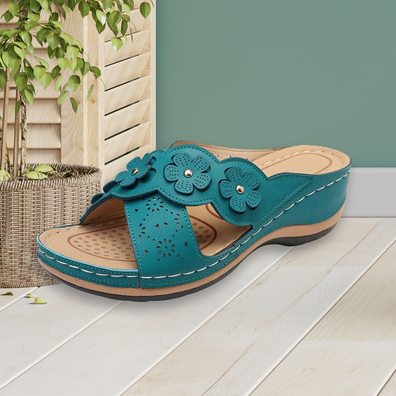 Sandalen met plateauzool in effen kleur