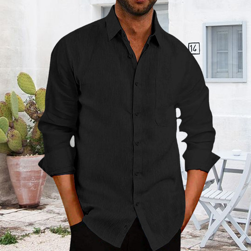 Herenhemd in effen kleur