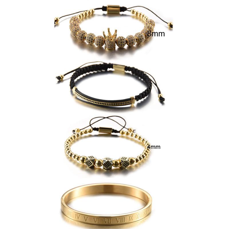 Zirkoon kroon combinatie vierdelige armbanden