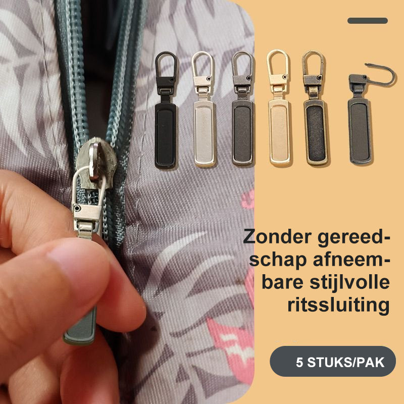 Zonder gereedschap afneembare stijlvolle ritssluiting