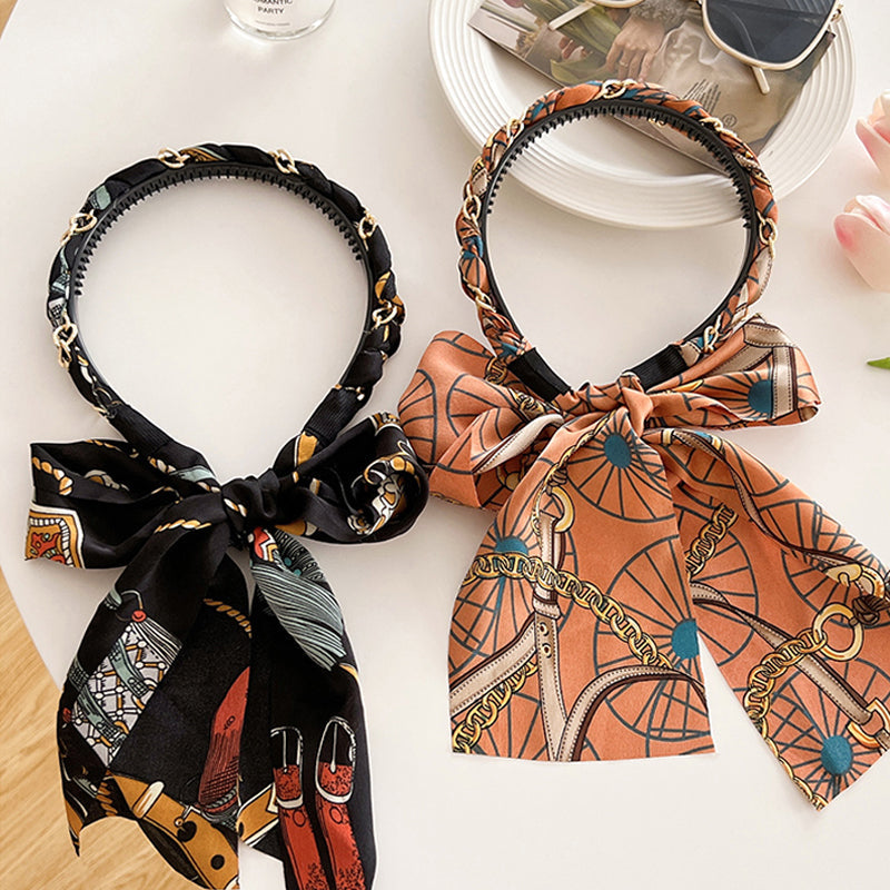 Retro hoofdband met lang lint