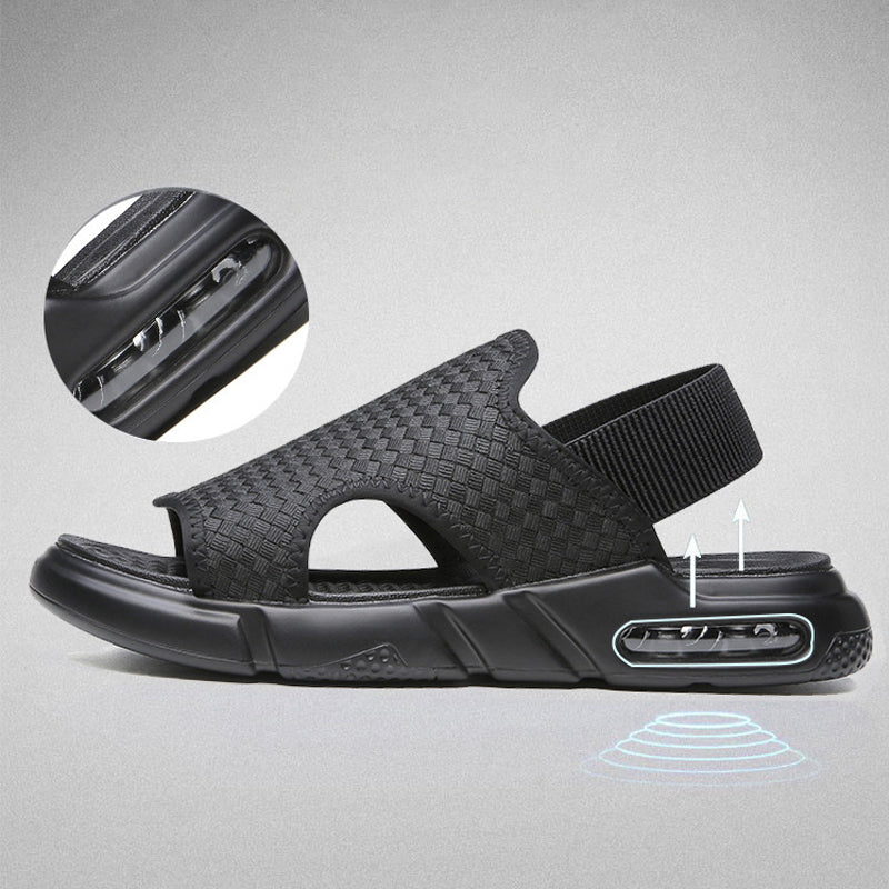 Luchtgeveerde, ademende strandsandalen