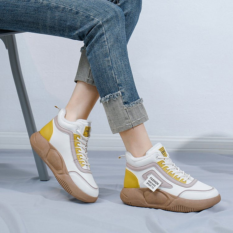 Hoge Dames Fleeceschoenen met Dikke Zolen