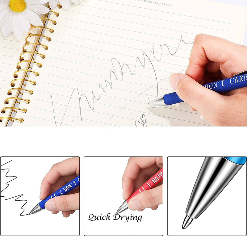 Funny Office Pennen (10 stuks / Zwarte Inkt)