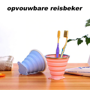 Siliconen opvouwbare waterbekers met deksels