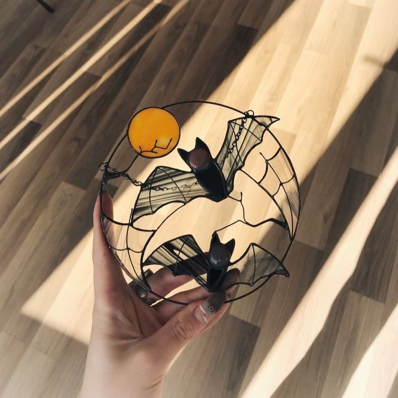 Halloween Vleermuizen | Druppelolie Zonnebloem | Decoratief Hangend Ornament