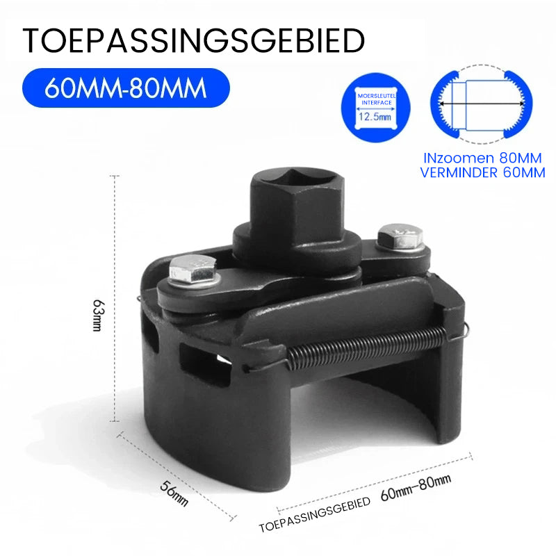 Verstelbare oliefiltersleutel