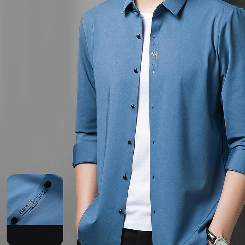 Strijkvrij en anti-rimpel overhemd met stretch