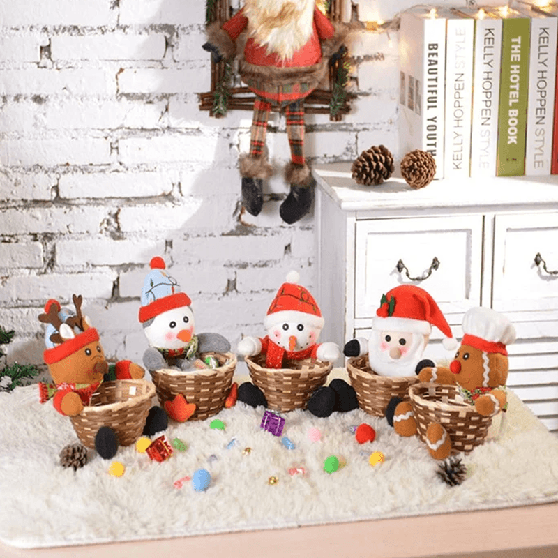 Kerst Snoep Geweven Mand