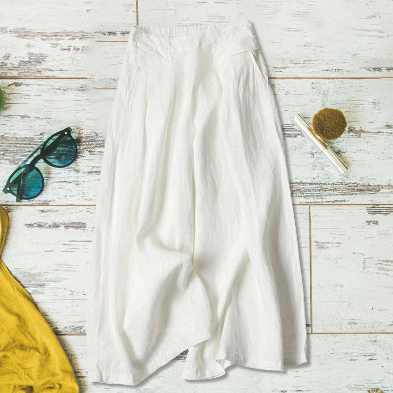 Dames casual losse katoenen linnen wijde pijpen