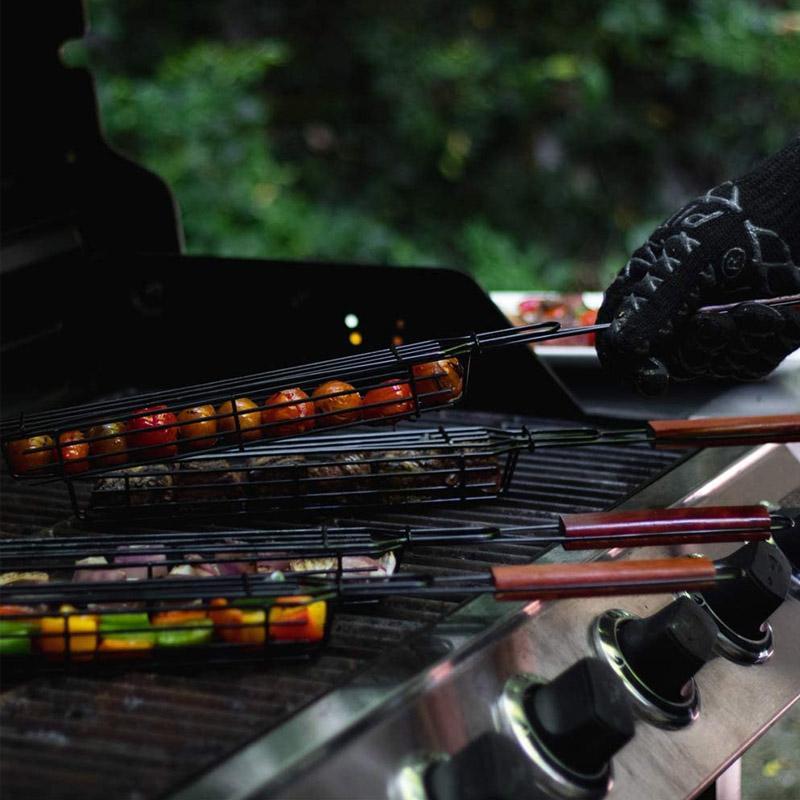 Herbruikbare Kabob-grillmanden