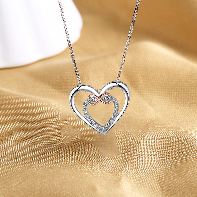 Twee harten Infinity ketting
