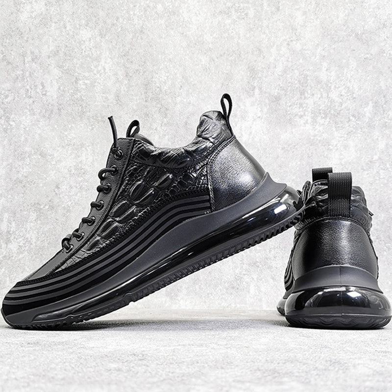 Sneakers met krokodillen print van koeien huid
