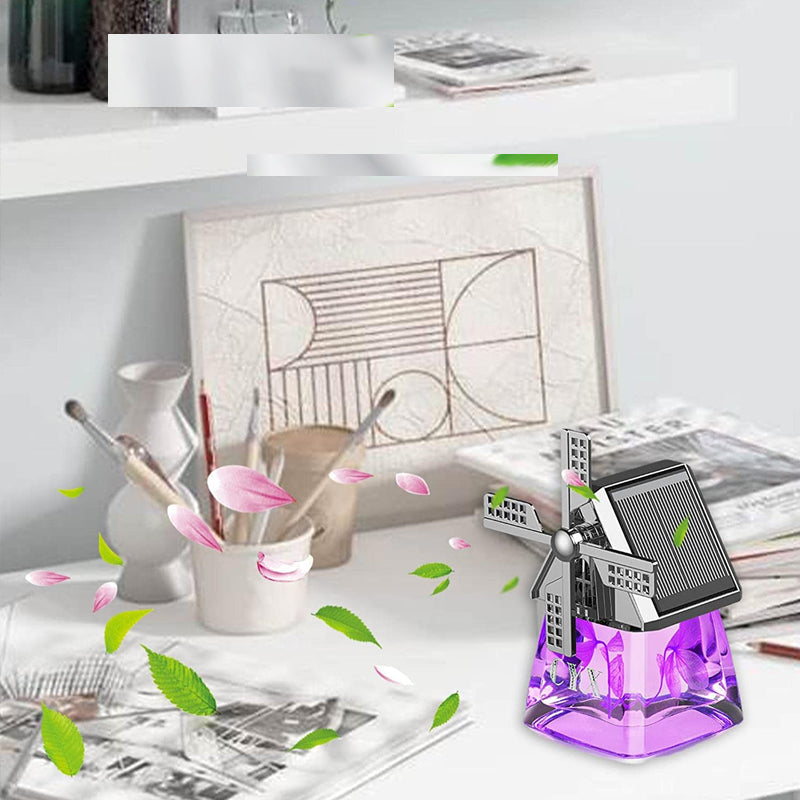 Windmill Solar Energy Rotating Aromatherapy Car Air Freshener