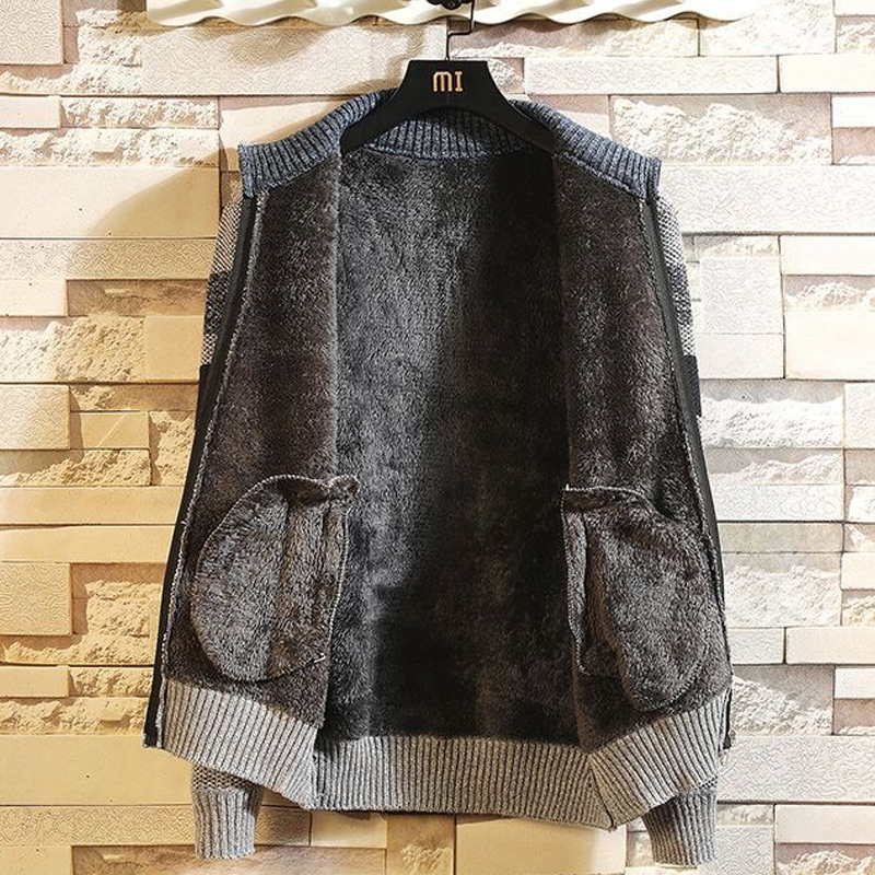 Gebreid vest van fleece met volledige rits voor heren