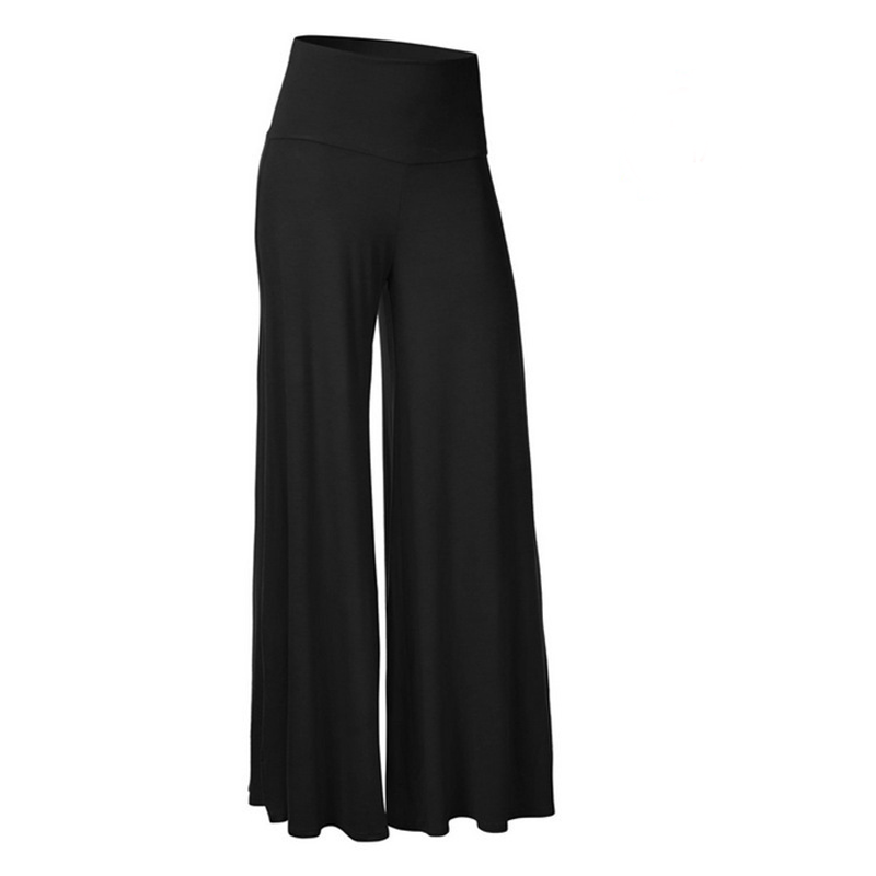 Casual gedrapeerde broek met hoge taille en wijde pijpen