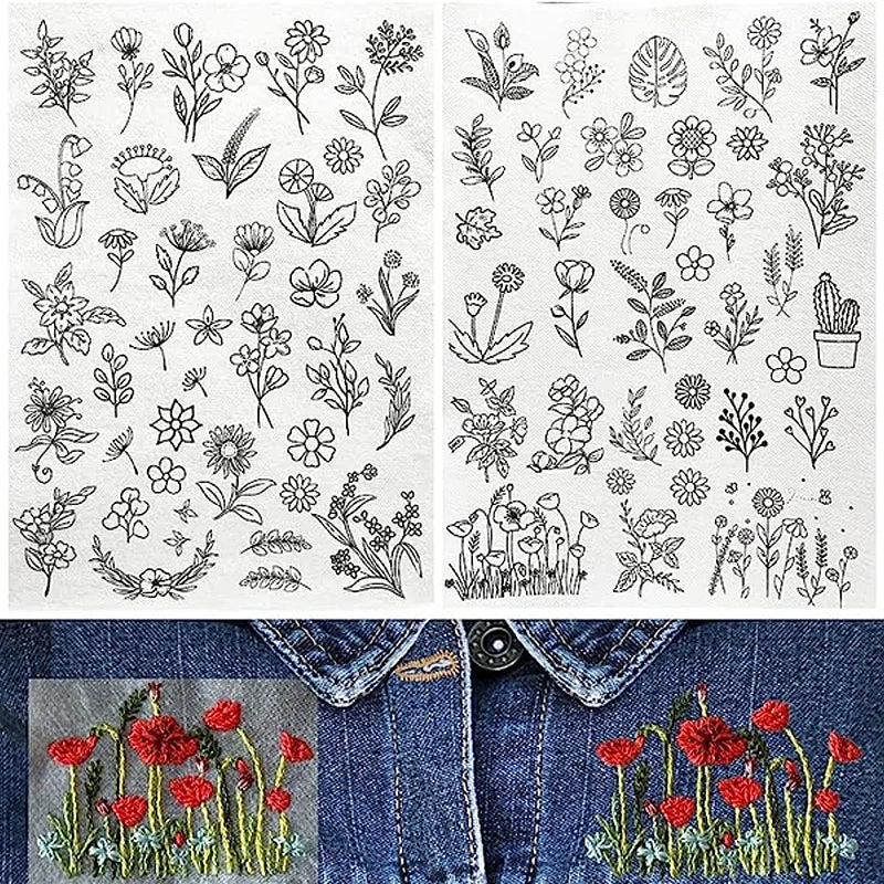 Geborduurde papierset