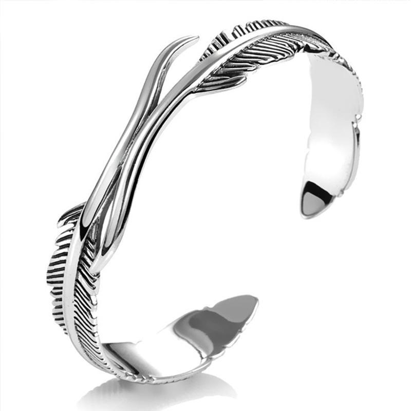 Zilveren veerarmband