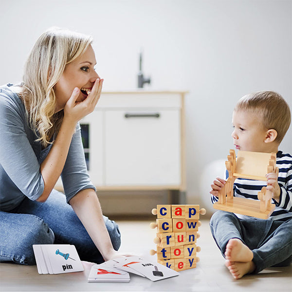 Houten leesblokken CVC Sight Words Game