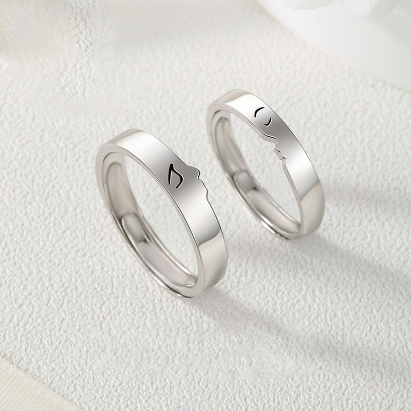 One Kiss Sterling Silver Couple Rings Valentijnsdag Cadeau gids