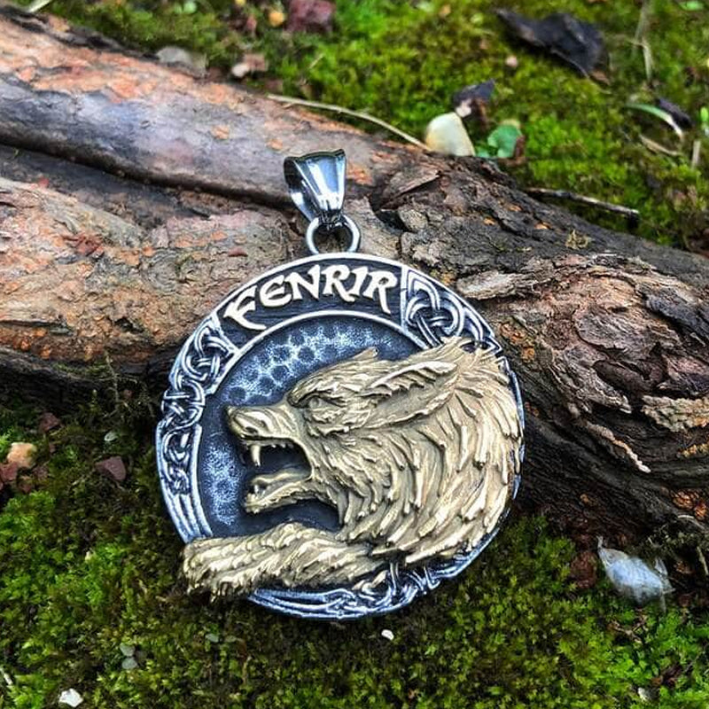 Roestvrijstalen Viking Wolf Fenrir-ketting
