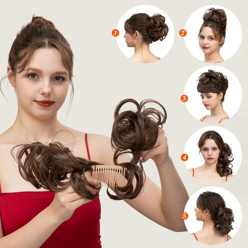 Moeiteloze elegantie zijkam met clip in haarknotje