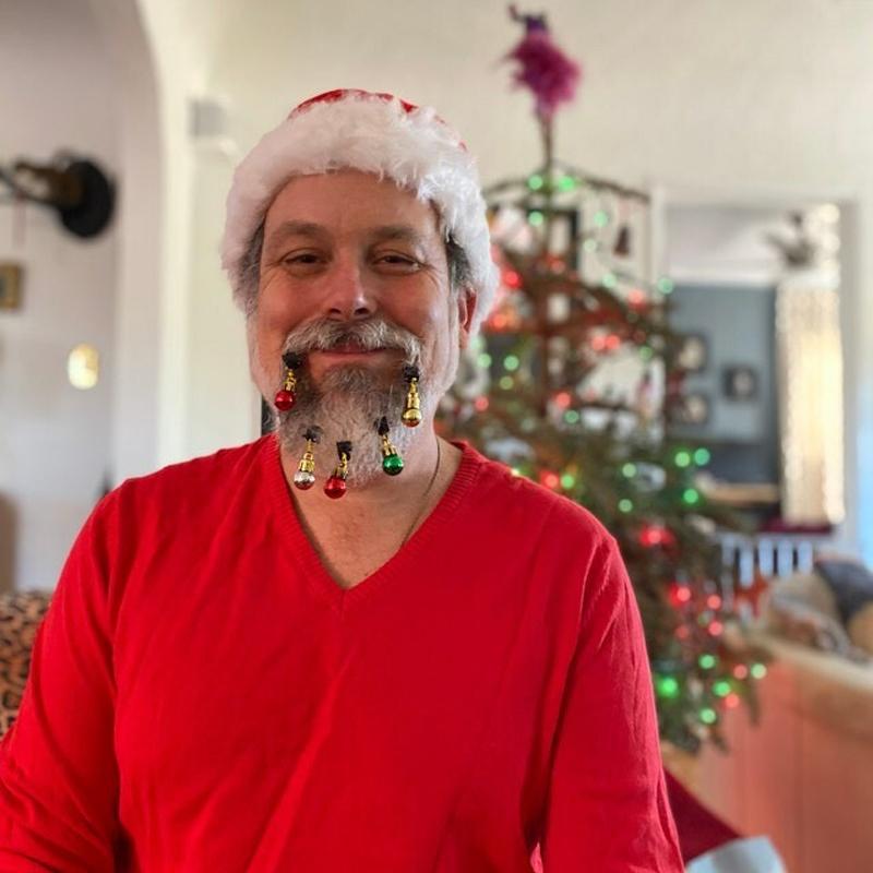 Gloeiende baard kerstversiering klokken