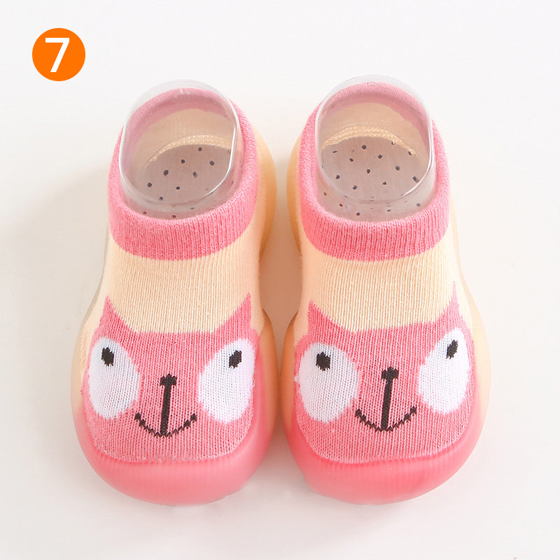 Antislip babyslofjes met dierenpatroon