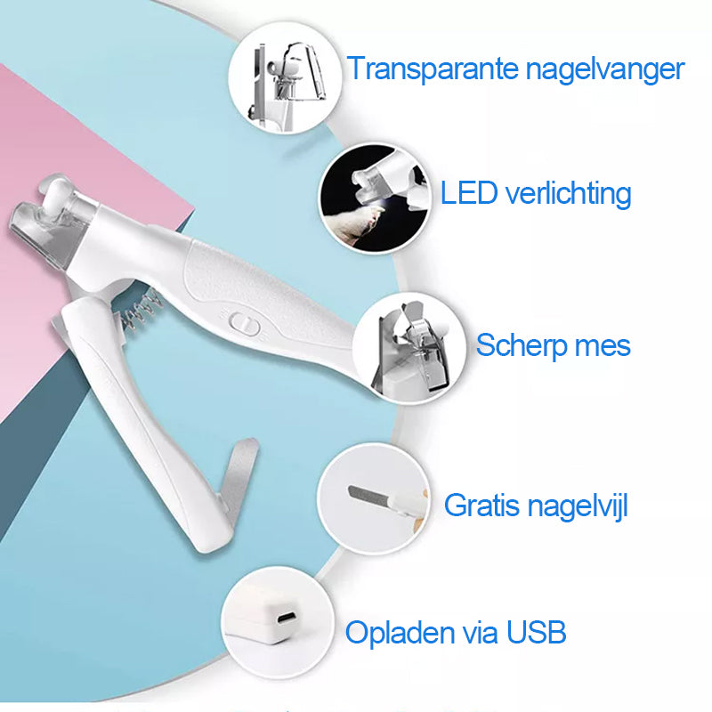 Professionele LED-licht nagelknipper voor huisdieren