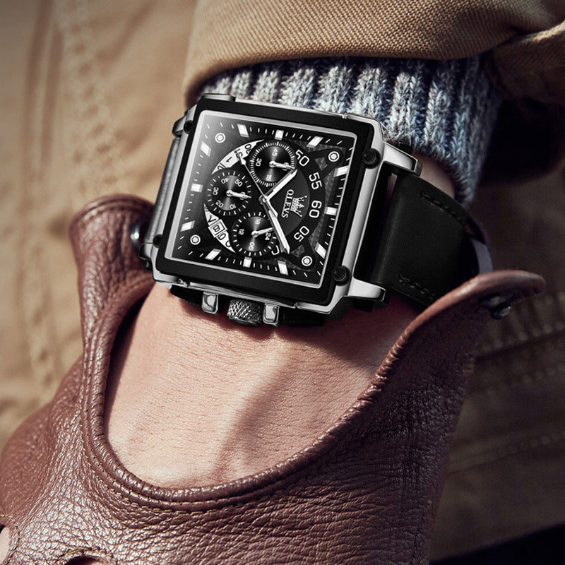 Lichtgevend Luxe Square Business Quartz horloge