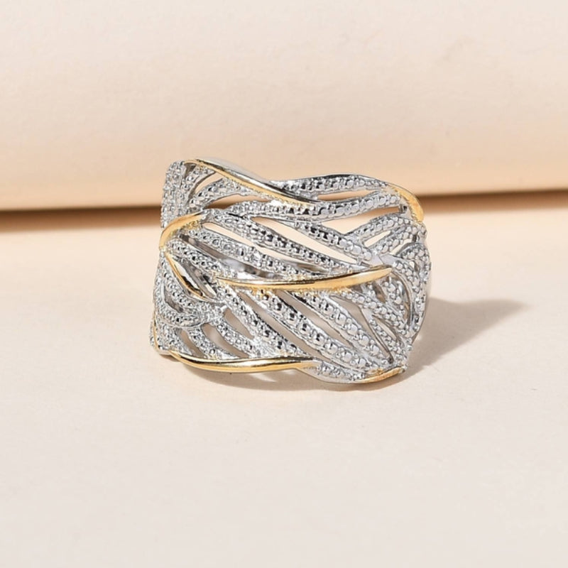 Zirkoon-gedraaide gelaagde tweekleurige ring
