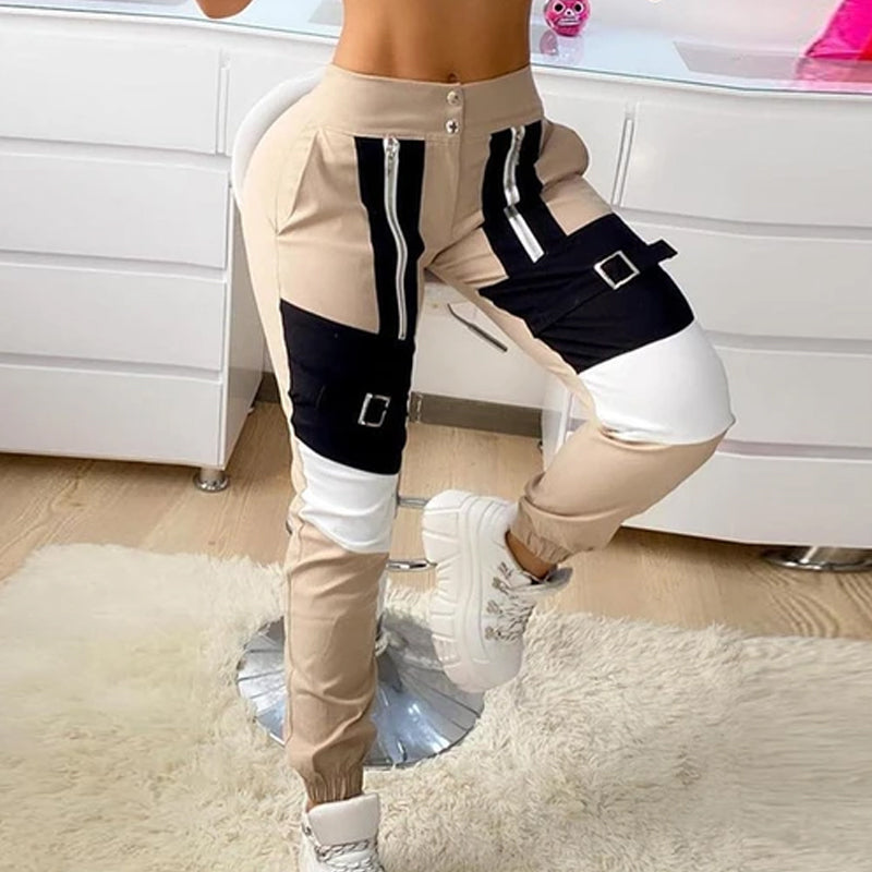 Casual overalls met gesp en camouflageprint