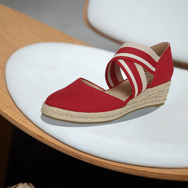 Sandalen met sleehak van hennep touw