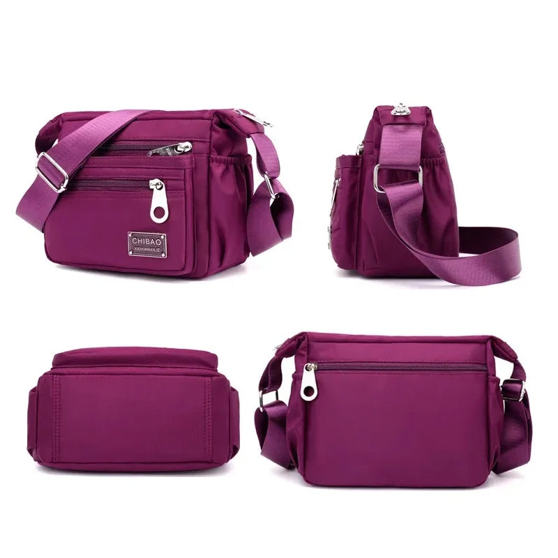 Meerlaagse nylon crossbody tas voor dames