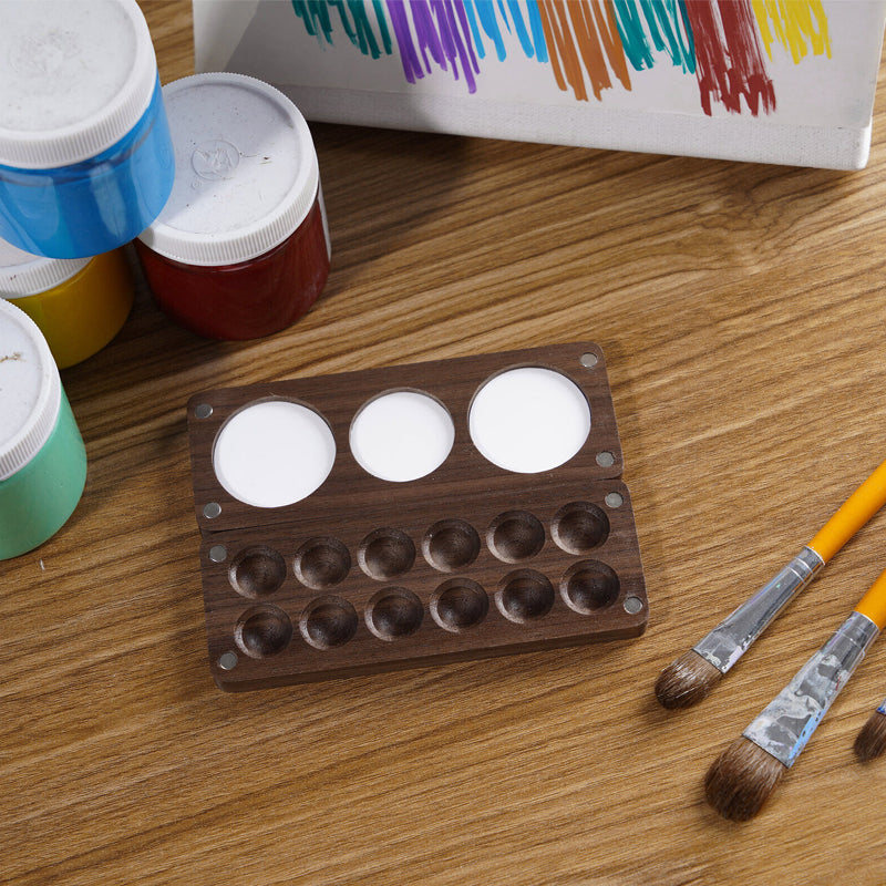 Draagbaar walnoot Waterverf palet