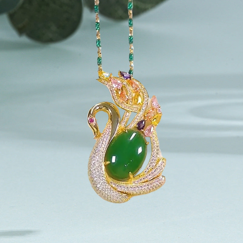 Voorverkoop - Kattenoog stenen volledige diamanten halsketting