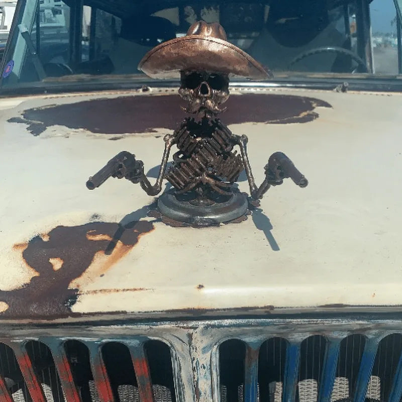 Cowboy Schedel Gunslinger Hood Ornament