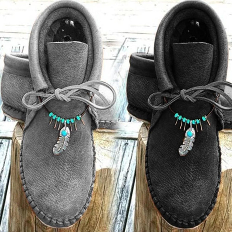 Ronde laarzen met platte hak