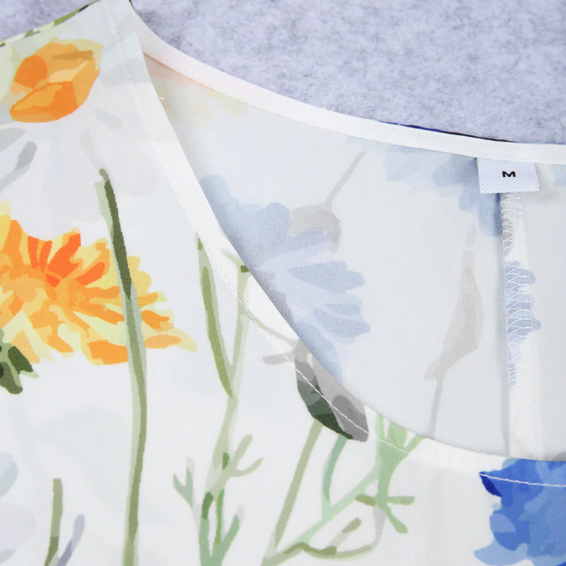 Voorverkoop>Casual jurk met ronde hals en print