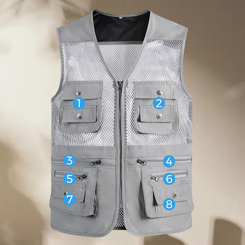 Zomers outdoor multi-pocket mesh vest